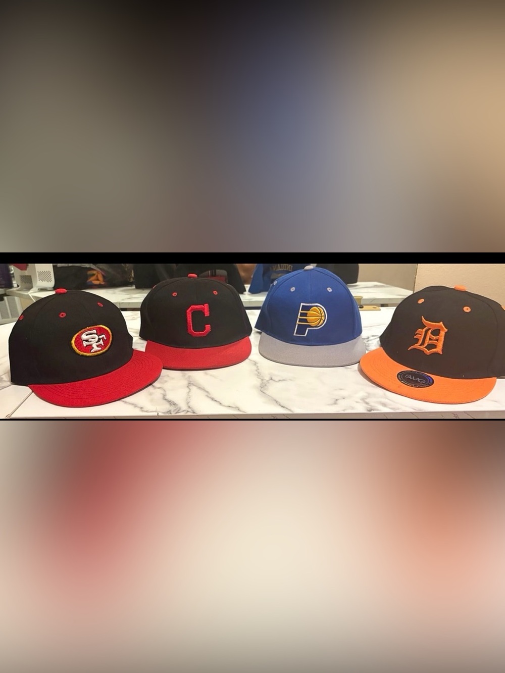 4 SnapBack Hats Lot PreOwned- Good